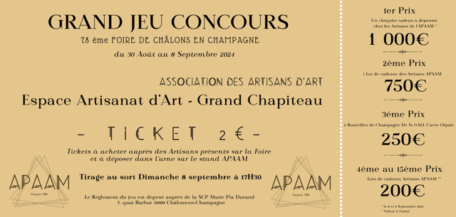 Grand jeu concours avec l'APAAM